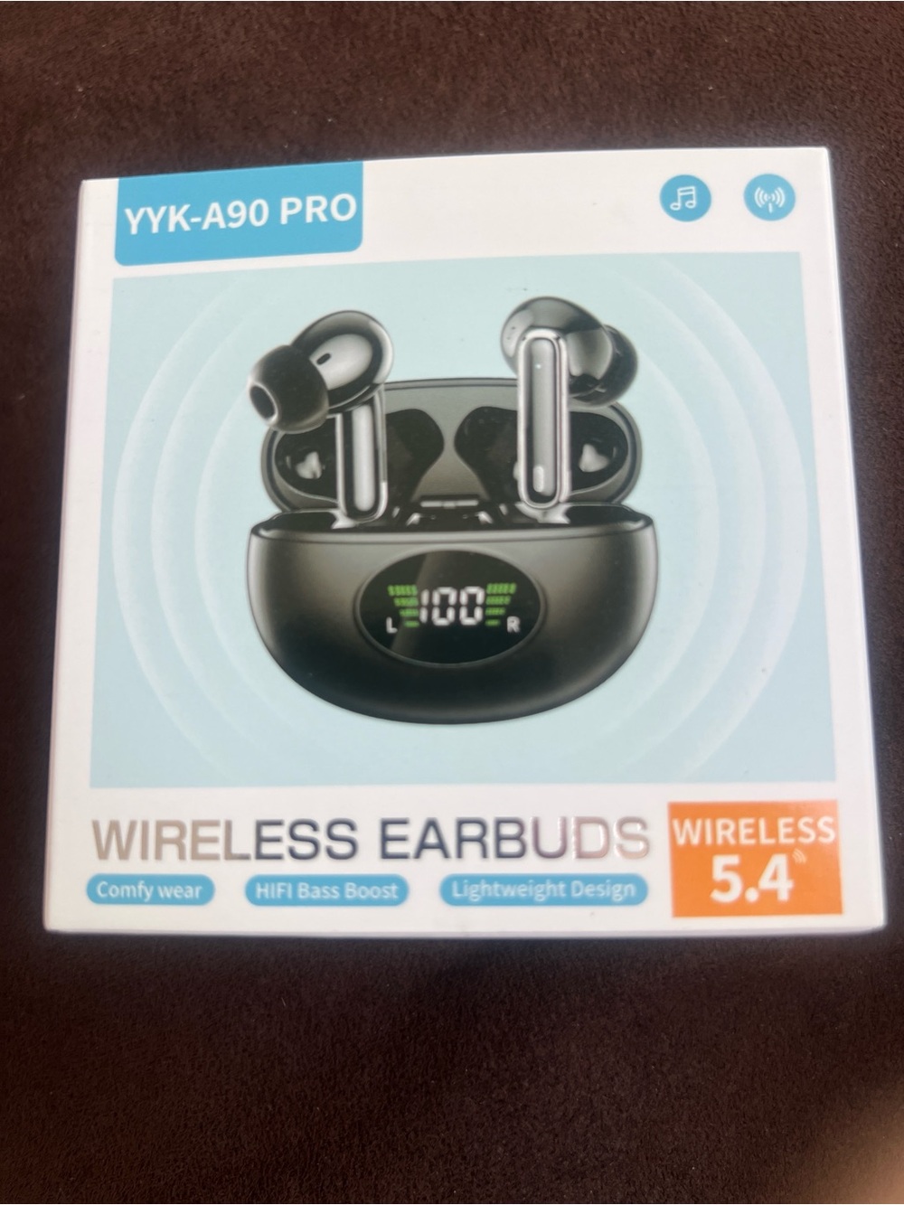 YYK-A90 Pro Wireless Earbuds – Bluetooth 5.4, LED Display (Brand New, White)